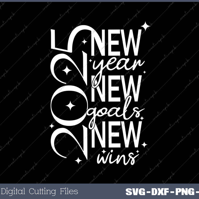 Happy New Year 2025 SVG PNG Cutting Printable Files