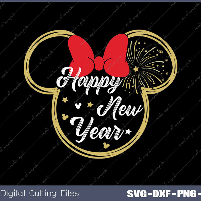 Happy New Year 2025 Vintage SVG PNG Cutting Printable Files