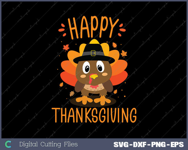 Happy Thanksgiving Turkey Day Family Dinner SVG PNG Cutting Printable Files