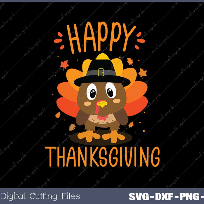 Happy Thanksgiving Turkey Day Family Dinner SVG PNG Cutting Printable Files