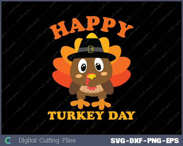 Happy Turkey Day Funny Vintage Thanksgiving SVG PNG Cutting Printable Files