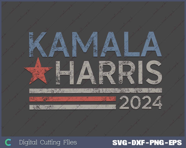 Harris 2024 Grunge Retro Stripes Vintage Kamala Harris 