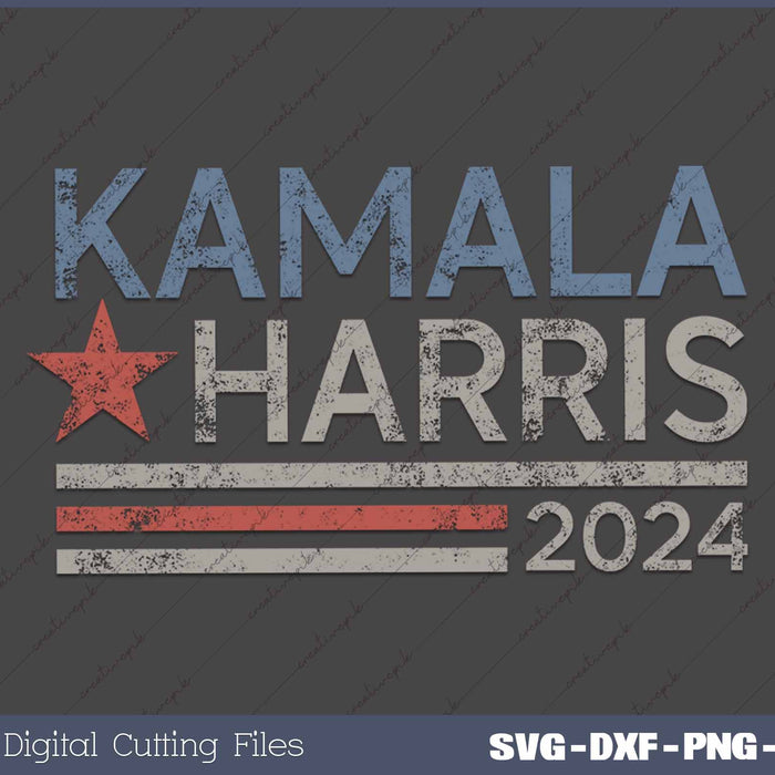 Harris 2024 Grunge Retro Stripes Vintage Kamala Harris 