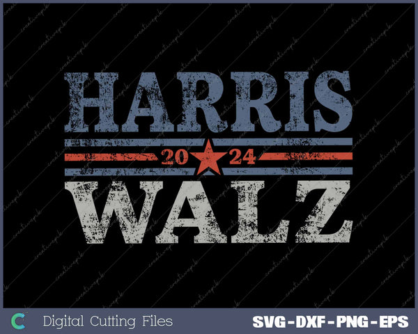 Harris Waltz-2024 Retro Stripe Kamala Harris Tim Waltz 24 SVG PNG Printable Files