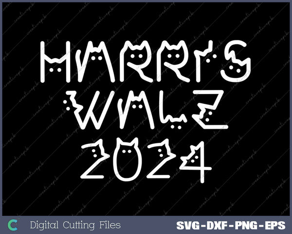 Harris Waltz 2024 Cat Lettering Funny USA Election 2024