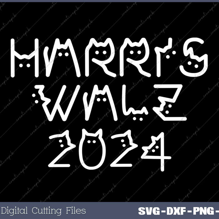 Harris Waltz 2024 Cat Lettering Funny USA Election 2024