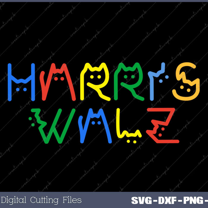Harris Waltz 2024 Election 2024 Cat Lettering Funny