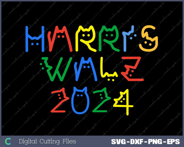 Harris Waltz 2024 Election 2024 Cat Lettering Funny Election 