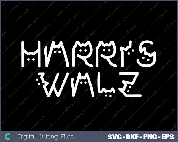 Harris Waltz 2024 Funny Cat Lettering US Election 2024