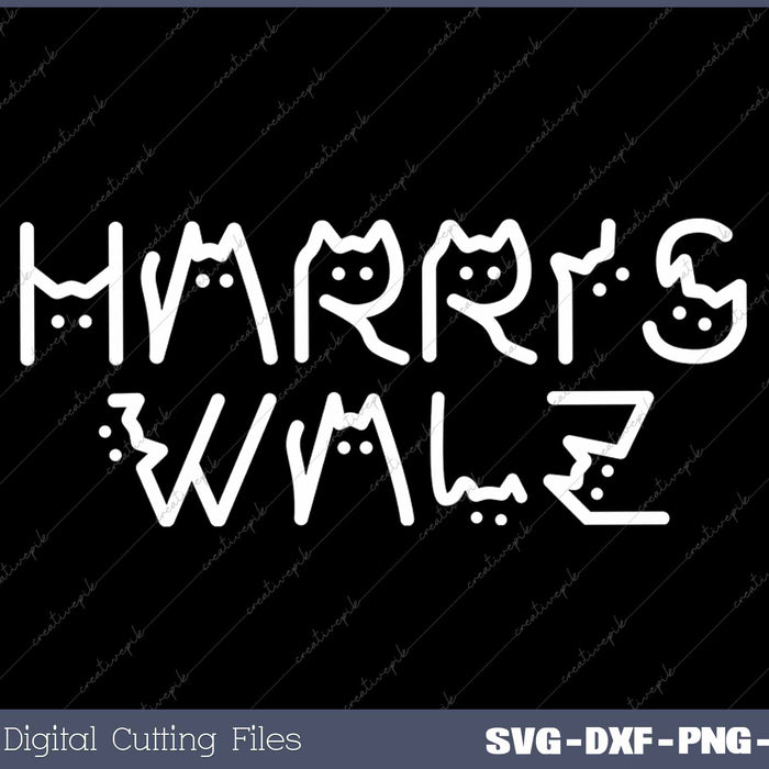 Harris Waltz 2024 Funny Cat Lettering US Election 2024