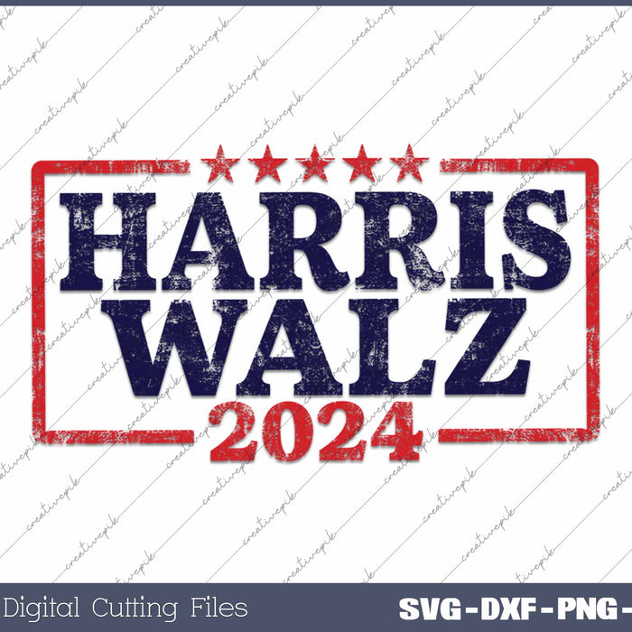 Harris Waltz 2024 USA Election Kamala-Harris Tim-Waltz SVG PNG Printable Files