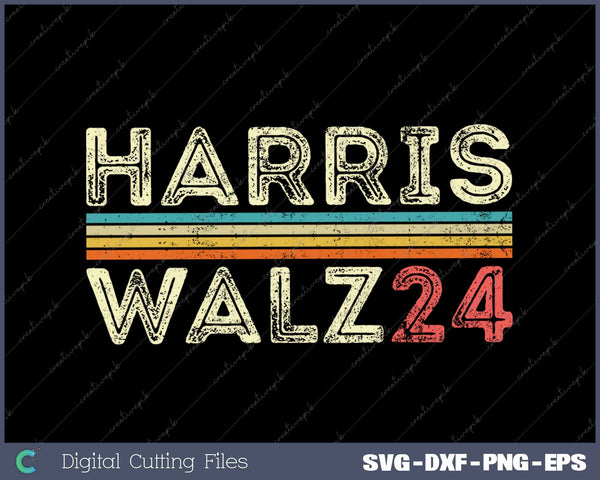 Harris Waltz Walz 24 Vintage Retro Stripes 2024 