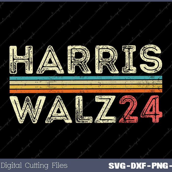 Harris Waltz Walz 24 Vintage Retro Stripes 2024 