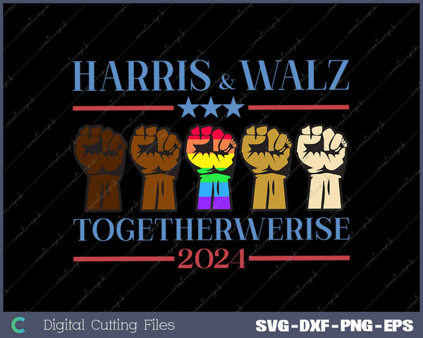 Harris Walz 2024 Election LGBT Kamala Harris Tim Walz SVG PNG Cutting Files