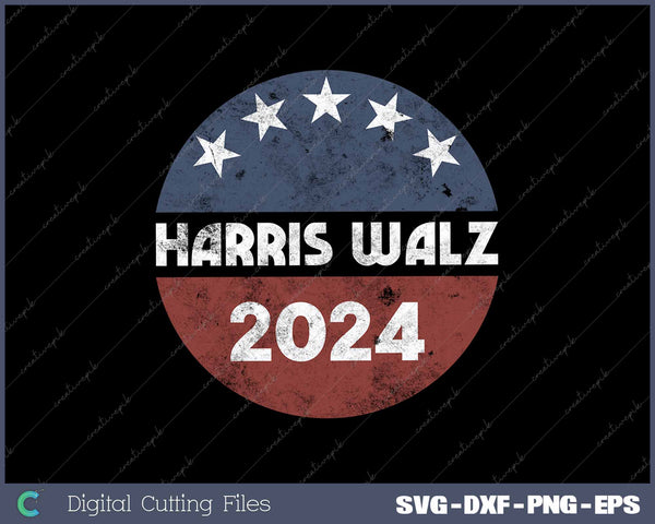 Harris Walz 2024 USA Election Vintage SVG PNG Printable Files