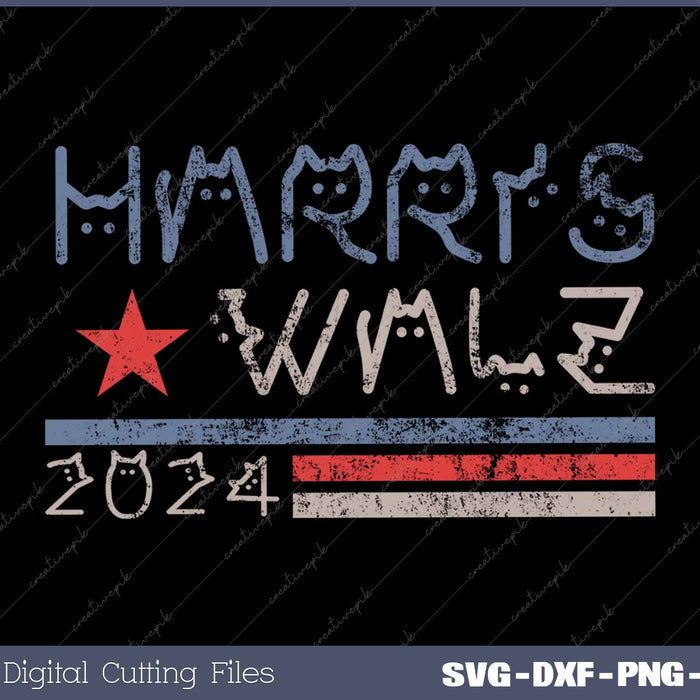 Harris Walz Waltz 2024 Retro Vintage Distressed