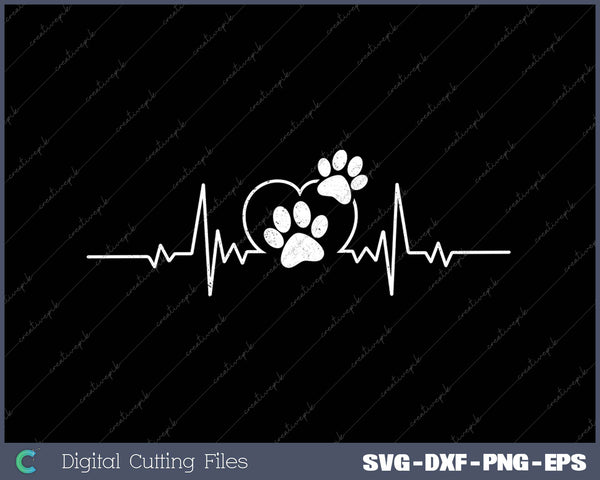 Heartbeat Dog Paws Frequency Dog Love Dog With Heart