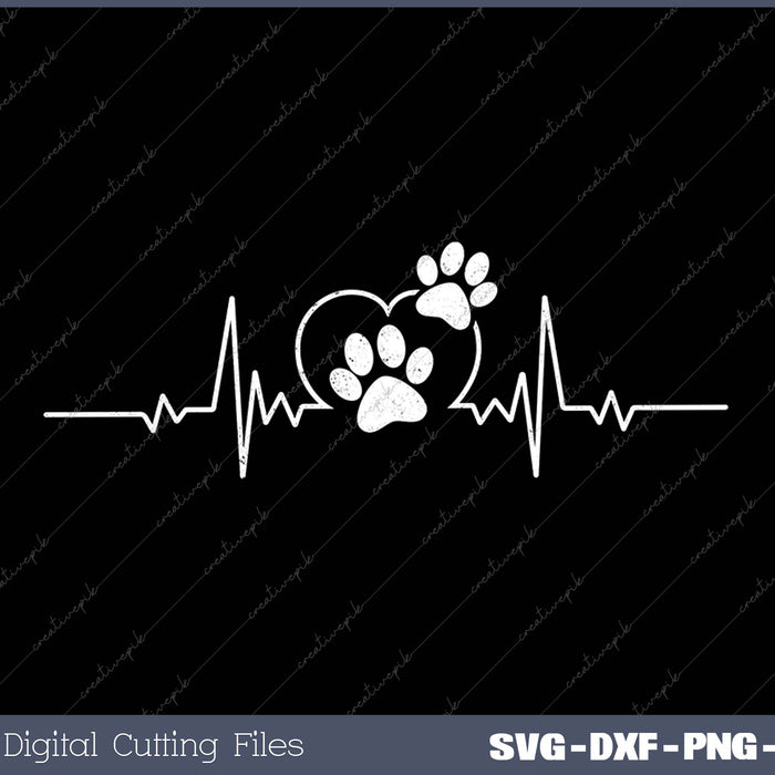 Heartbeat Dog Paws Frequency Dog Love Dog With Heart