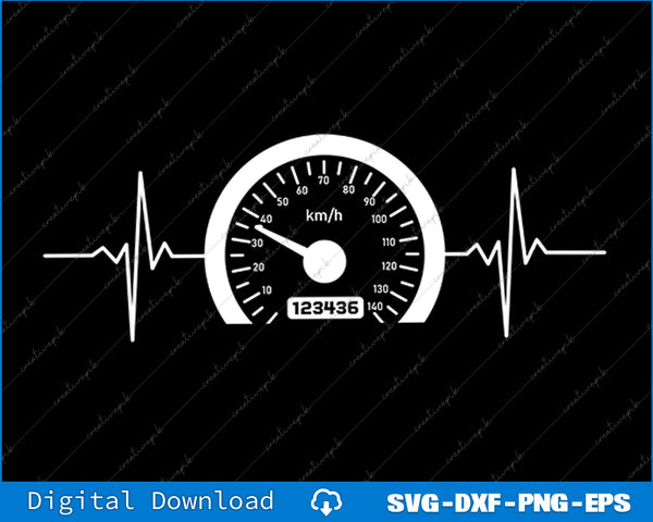 Heartbeat Speedometer Car Guy Auto Garage Racing Men Dad Svg Png Cutting File