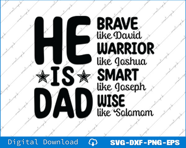 He is Dad Father's Day SVG PNG Cutting Printable Files