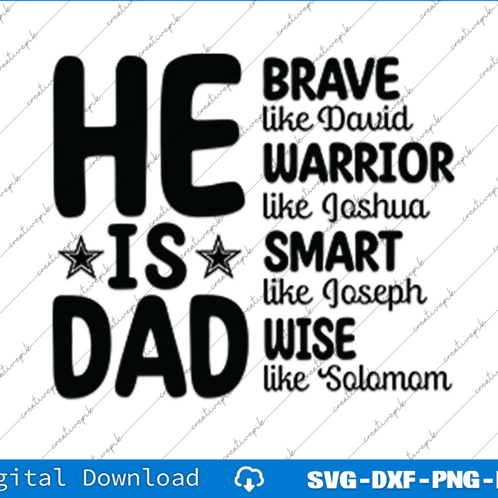 He is Dad Father's Day SVG PNG Cutting Printable Files