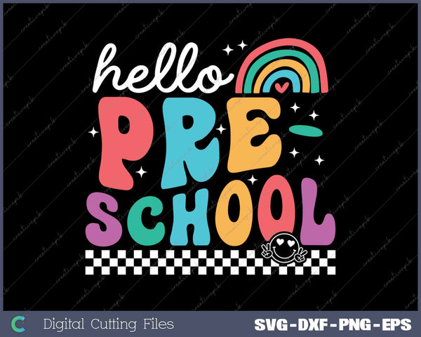 Hello Preschool Retro Back To School First Day Of School 