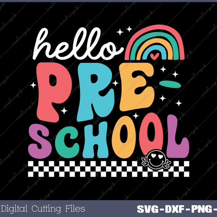 Hello Preschool Retro Back To School First Day Of School 