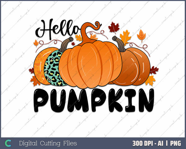 Hello pumpkin AI PNG Sublimation File