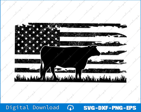 Hereford Rancher American Flag for Hereford Cow Farmer SVG PNG Files