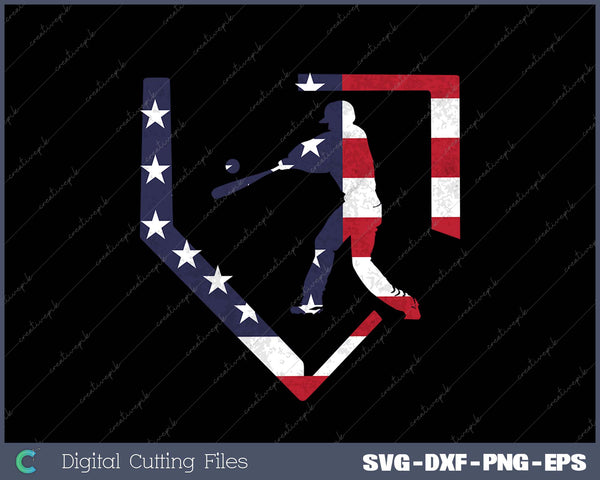 High School Baseball Season College Ball Player USA Flag 