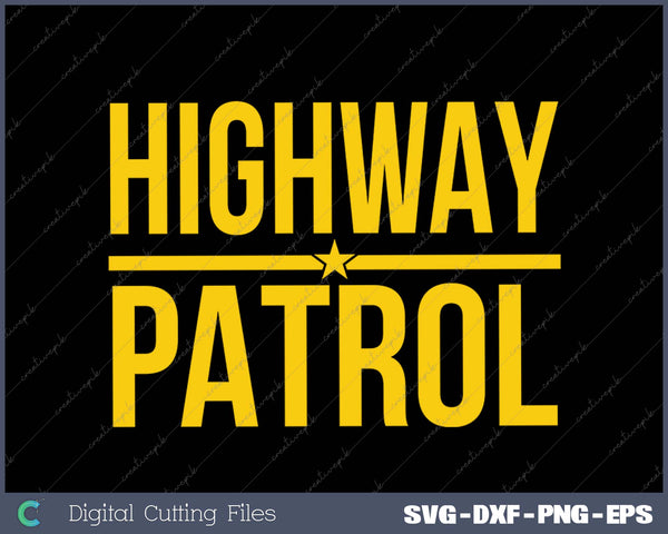 Highway Patrol Police Uniform Law Enforcement Costume Tee SVG PNG Cutting Printable Files