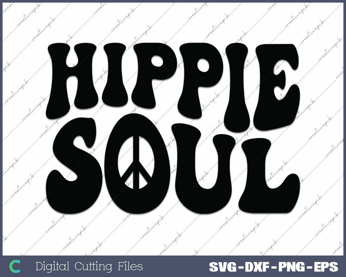 Hippie Soul Peace Sign Retro Groovy SVG PNG Cutting Printable Files ...