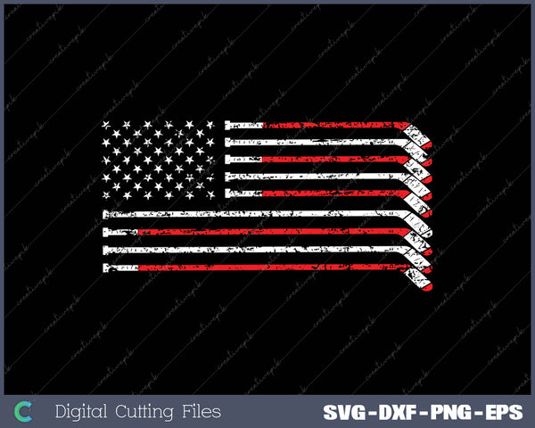 Hockey Stick USA Flag SVG PNG Cutting Printable Files