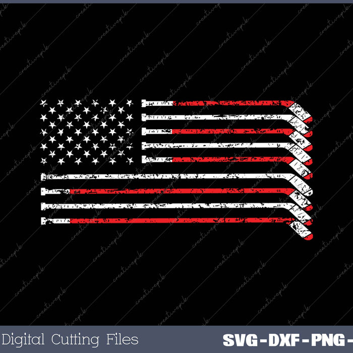 Hockey Stick USA Flag SVG PNG Cutting Printable Files