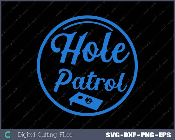 Hole Patrol Retro Cornhole Team Duo Vintage Design 