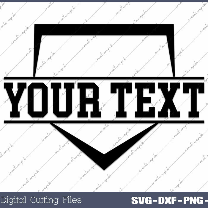 Home Plate Silhouette Baseball Custom Text SVG PNG Cutting Printable Files