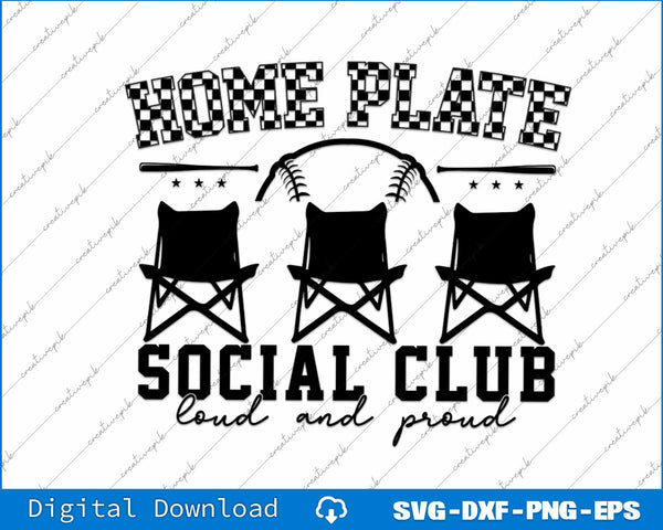 Home Plate Social Club SVG PNG Cutting Printable Files