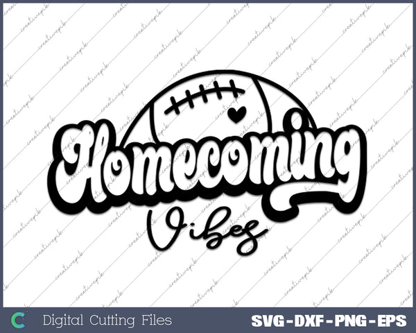 Homecoming Vibes American Football SVG PNG Cutting Printable Files