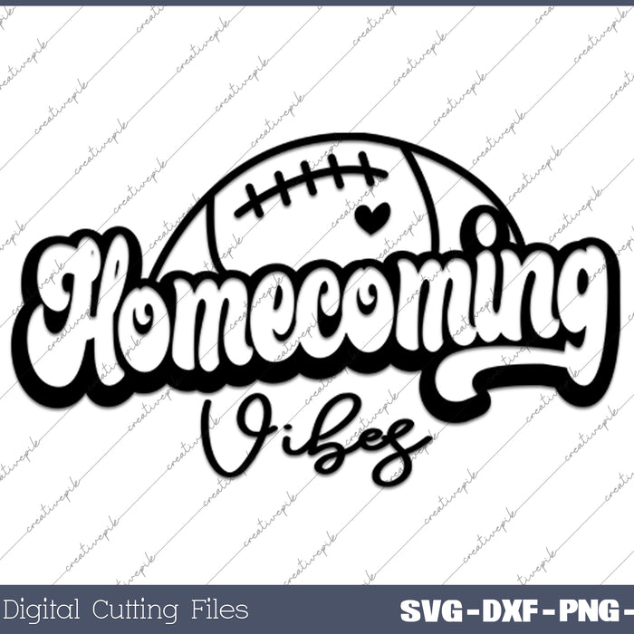 Homecoming Vibes American Football SVG PNG Cutting Printable Files