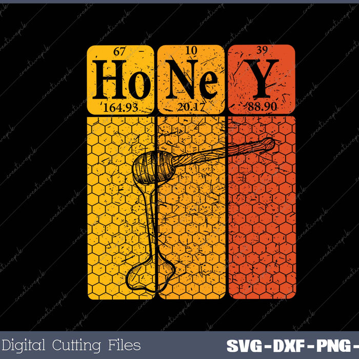 Honey Periodic Table Elements Beekeeper Retro Apiarist