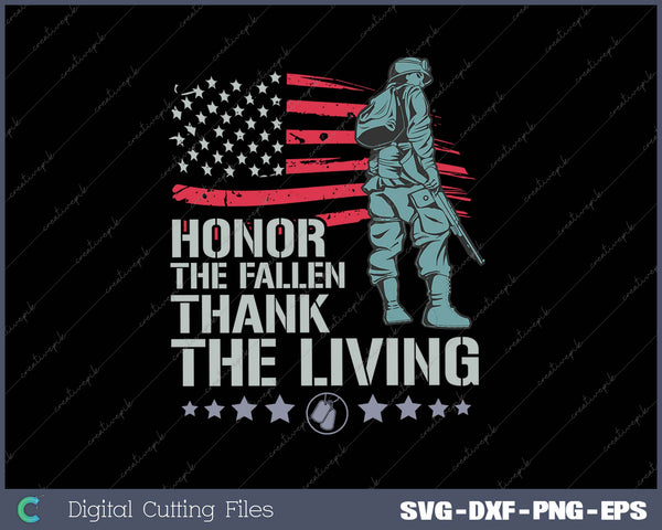 Honor The Fallen American Flag Military Veteran SVG PNG Cutting Printable Files