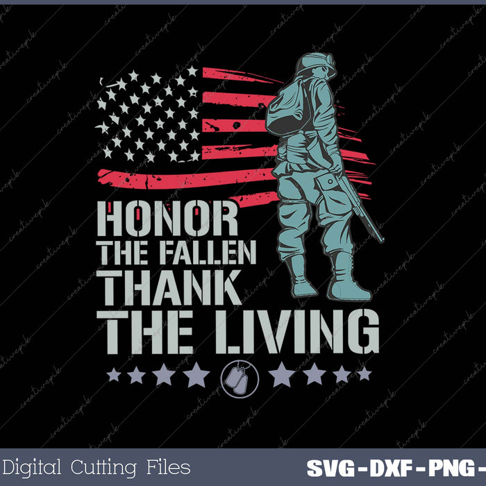 Honor The Fallen American Flag Military Veteran SVG PNG Cutting Printable Files