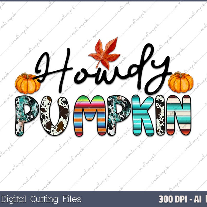 Howdy Pumpkin AI PNG Sublimation Files