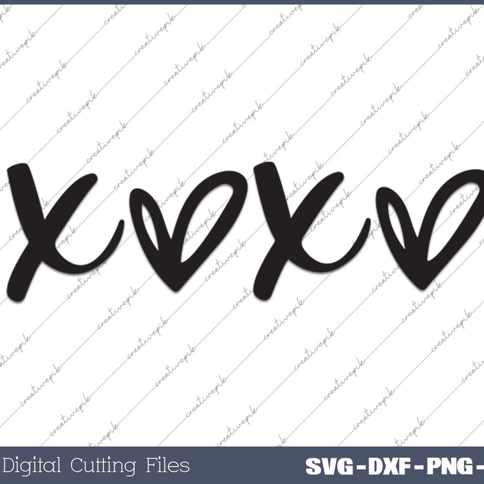 Hugs and Kisses Xoxo Valentine's Day SVG PNG Cutting Printable Files