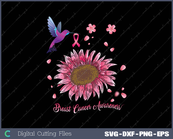 Hummingbird Sunflower Pink Ribbon Breast Cancer Awareness