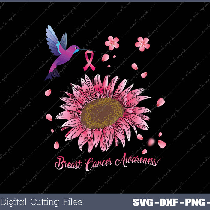 Hummingbird Sunflower Pink Ribbon Breast Cancer Awareness