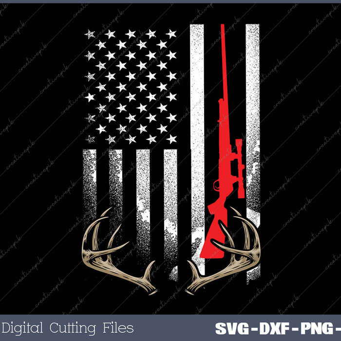 Hunter American Flag Hoodie USA Hunting Deer 