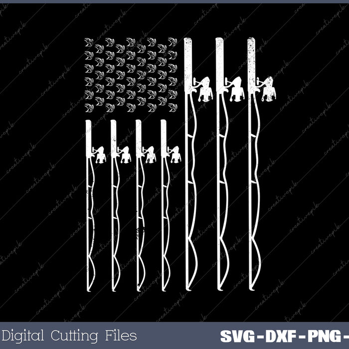 Hunting Fishing USA Flag American SVG PNG Cutting Files