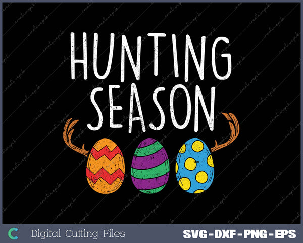 Hunting Season Eggs Deer Funny Easter Day 