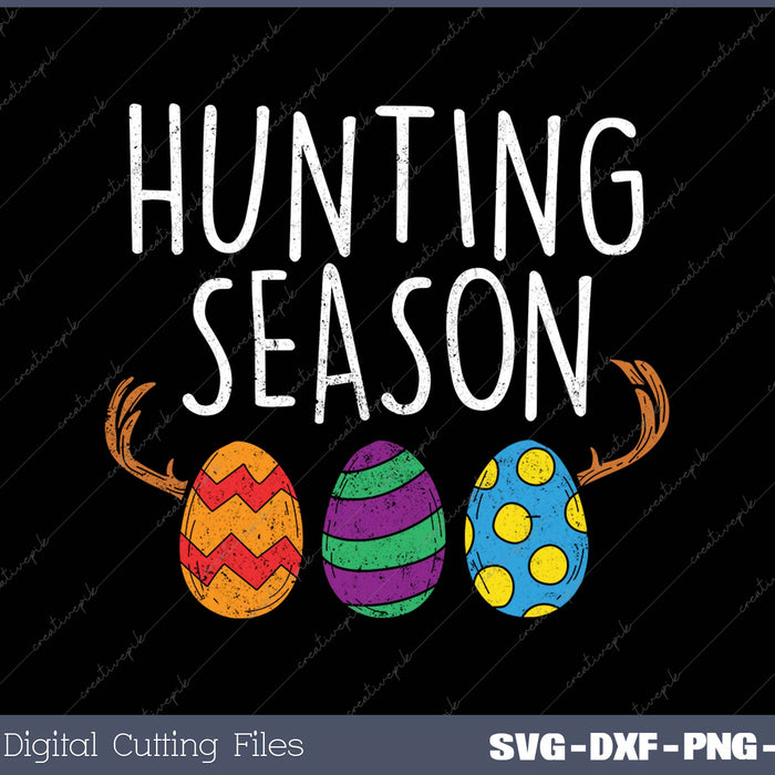 Hunting Season Eggs Deer Funny Easter Day 